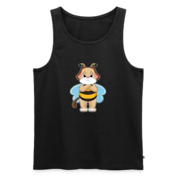 Dog Bee - Men's Premium Organic Tank Top - black - Front - Michal (187cm)