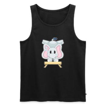 Gymnastique d’entraînement d’éléphants Fitness - Débardeur bio Premium Homme - noir - Devant - Michal (187cm)