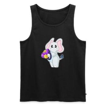 Elephant Student Backpack School - Men's Premium Organic Tank Top - black - Front - AI Model Male 178 light (178cm)
