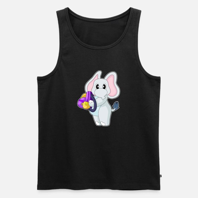 Elefant Schüler Rucksack Schule - Männer Premium Bio Tank Top - Schwarz