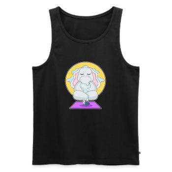 Méditation de fitness avec le yoga des éléphants - Débardeur bio Premium Homme - noir - Devant - Michal (187cm)
