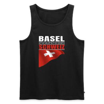 Bâle - Débardeur bio Premium Homme - noir - Devant - Michal (187cm)