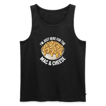 Fan de macaroni au fromage - Je suis juste là - Débardeur bio Premium Homme - noir - Devant - AI Model Male 178 light (178cm)