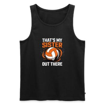Volleyball Sister - Proud Sibling Design - Men's Premium Organic Tank Top - black - Front - AI Model Male 178 light (178cm)