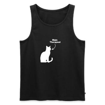 MY THERAPIST: CAT! 😻 CATLOVER CAT LOVE - Men's Premium Organic Tank Top - black - Front - AI Model Male 178 light (178cm)