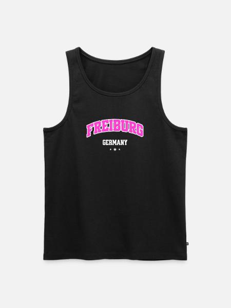 Freiburg Pink Logo Lettering - Men's Premium Organic Tank Top - black