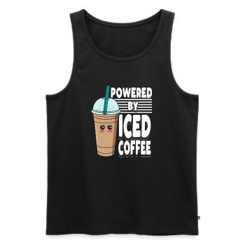 Graphique pastel de café glacé Kawaii mignon - Débardeur bio Premium Homme - noir - Devant - AI Model Male 178 light (178cm)