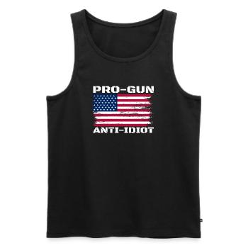 Pro-armes, anti-idiots - Débardeur bio Premium Homme - noir - Devant - Michal (187cm)