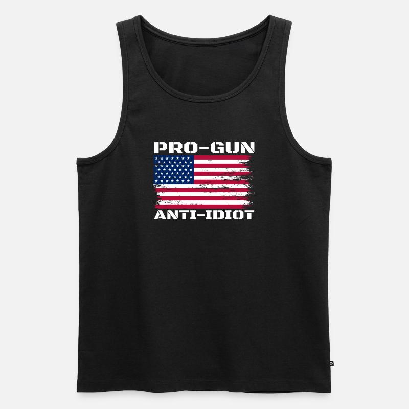 Pro-Waffen, Anti-Idiot - Männer Premium Bio Tank Top - Schwarz