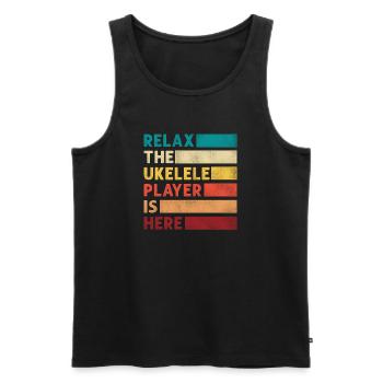 Hawaiian Ukulele Uke Retro Vintage - Männer Premium Bio Tank Top - Schwarz - Vorne - Michal (187cm)