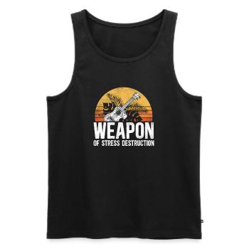 Hawaiian Ukulele Uke Retro Vintage - Men's Premium Organic Tank Top - black - Front - Michal (187cm)
