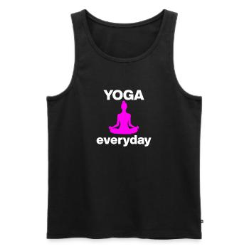 YOGA EVERYDAY PINK! LOTUS YOGI JOGA WELLNESS POWER - Männer Premium Bio Tank Top - Schwarz - Vorne - AI Model Male 178 light (178cm)