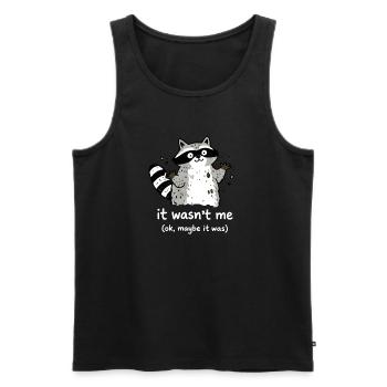 It Wasn't Me Cute Raccoon Saying - Men's Premium Organic Tank Top - black - Front - Michal (187cm)