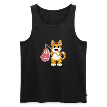Tiger Angler Angelrute Angeln - Männer Premium Bio Tank Top - Schwarz - Vorne - Michal (187cm)