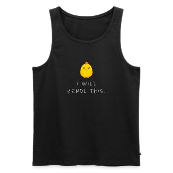 I Will Hendl This Cute Chick Minimalist - Men's Premium Organic Tank Top - black - Front - AI Model Male 178 light (178cm)