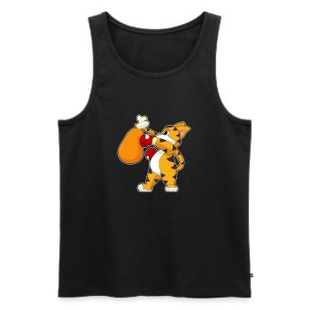 Tiger Boxer Punching Bag Boxing - Men's Premium Organic Tank Top - black - Front - Michal (187cm)