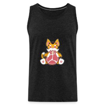 Tiger Fleisch - Männer Premium Bio Tank Top - Anthrazit - Vorne - Alexander (188cm)