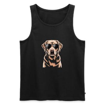 Brauner Labrador  - Männer Premium Bio Tank Top - Schwarz - Vorne - Michal (187cm)