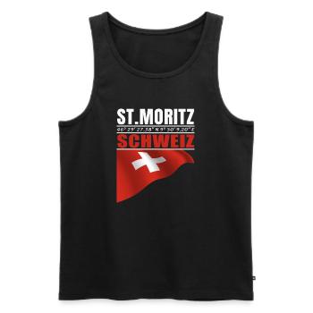 St. Moritz - Männer Premium Bio Tank Top - Schwarz - Vorne - AI Model Male 178 light (178cm)