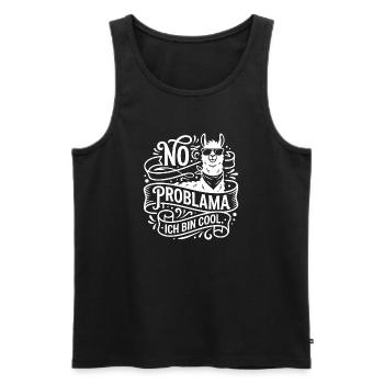 No Problama Lama Cool - Männer Premium Bio Tank Top - Schwarz - Vorne - AI Model Male 178 light (178cm)