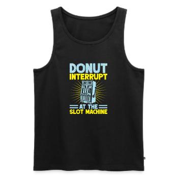 Fan de jeu interrompu un donut au casino The Machine - Débardeur bio Premium Homme - noir - Devant - Michal (187cm)