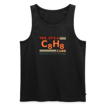 C8H8 Cubane – Yes it's a Cube retro Chemie - Débardeur bio Premium Homme - noir - Devant - Michal (187cm)