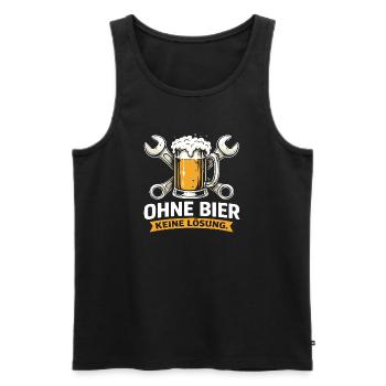 Pas de solution sans bière – Camiseta Beer & Tools - Débardeur bio Premium Homme - noir - Devant - Michal (187cm)