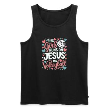 Dieses Mädchen liebt Jesus & Volleyball - Männer Premium Bio Tank Top - Schwarz - Vorne - AI Model Male 178 light (178cm)