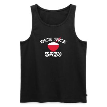 Rice Rice Baby Red Bowl Design - Männer Premium Bio Tank Top - Schwarz - Vorne - AI Model Male 178 light (178cm)