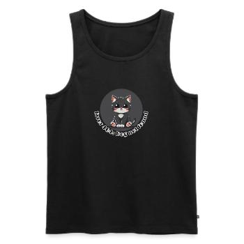 404 Katze: Hund nicht gefunden - Männer Premium Bio Tank Top - Schwarz - Vorne - AI Model Male 178 light (178cm)