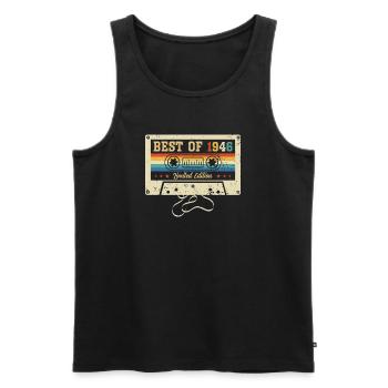 Best Of 1946 80th Birthday - Männer Premium Bio Tank Top - Schwarz - Vorne - AI Model Male 178 light (178cm)