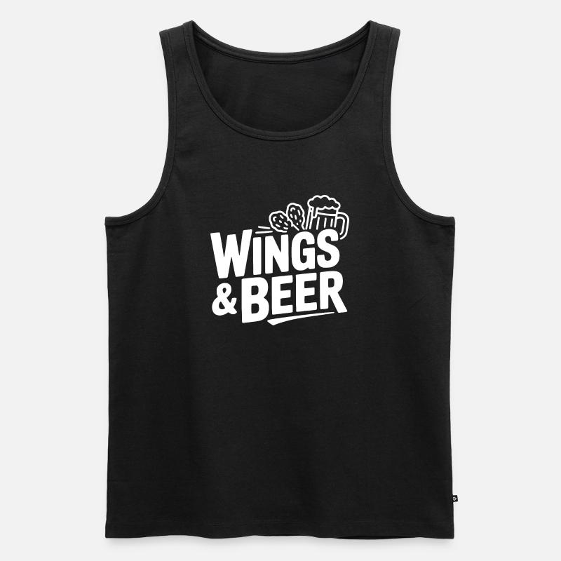 Wings and Beer - Männer Premium Bio Tank Top - Schwarz