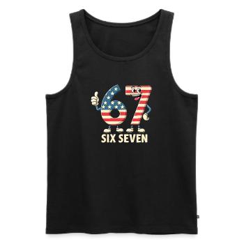 US Flag 67 Memes Six Seven - Men's Premium Organic Tank Top - black - Front - AI Model Male 178 light (178cm)