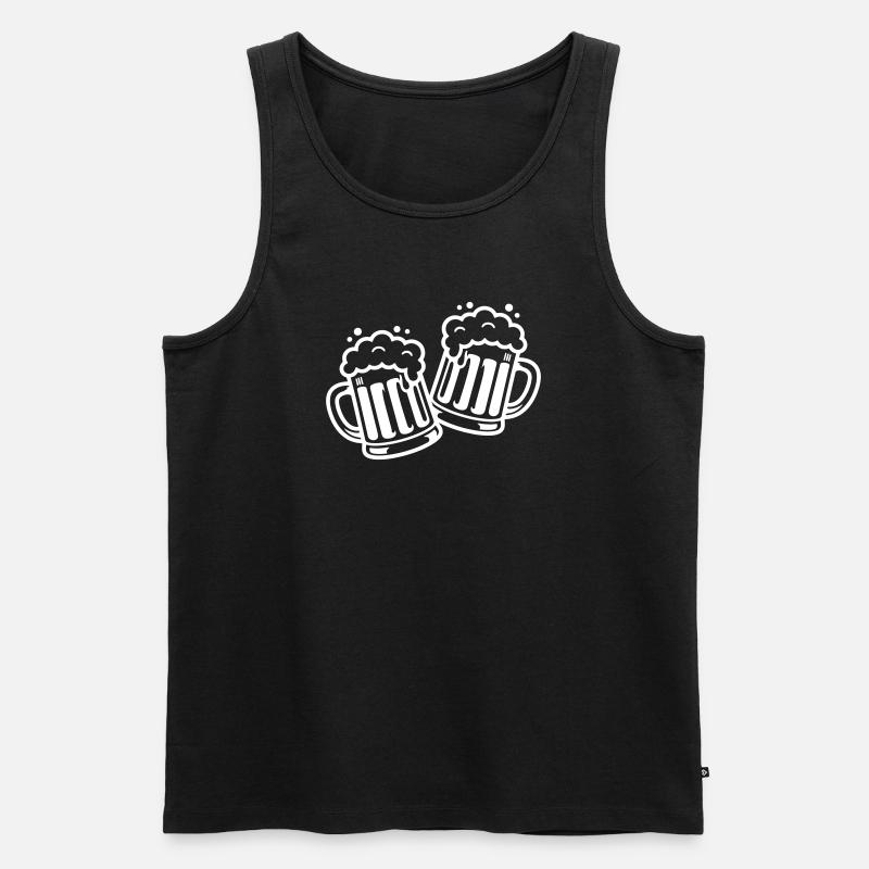 Bierkrug Prost Comic Bier - Männer Premium Bio Tank Top - Schwarz
