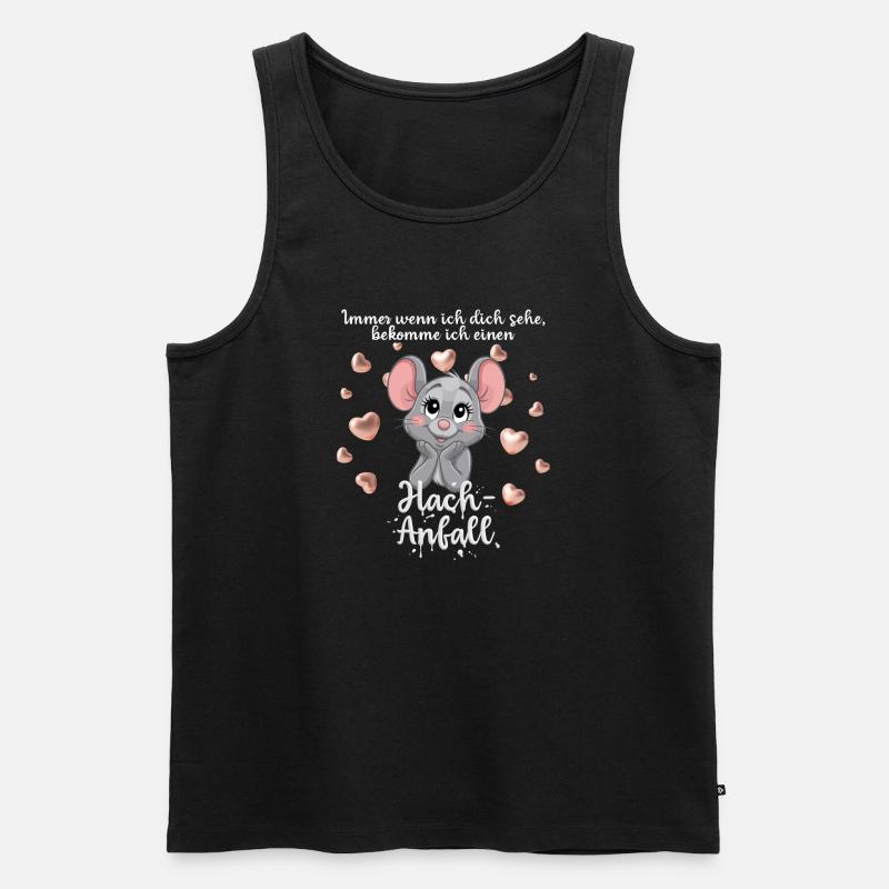 Süße Maus bekommt einen Hach-Anfall. - Männer Premium Bio Tank Top - Schwarz