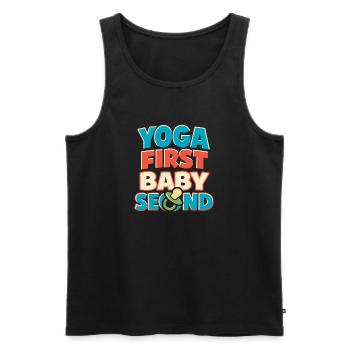 Prenatal Yoga Expectant Mother - Men's Premium Organic Tank Top - black - Front - Michal (187cm)