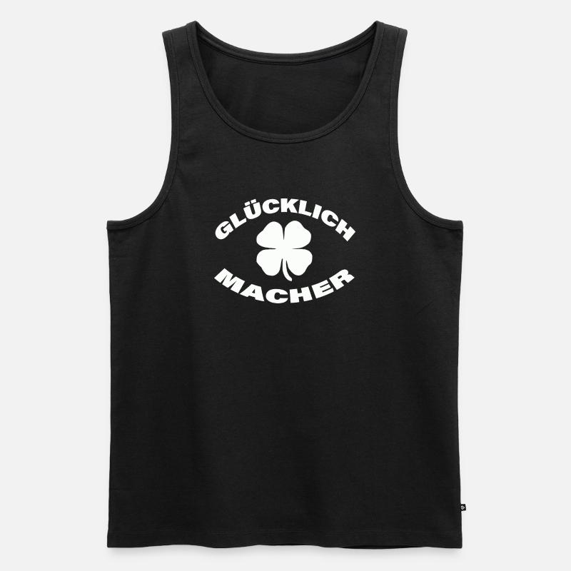 GLÜCKLICHMACHER - Männer Premium Bio Tank Top - Schwarz