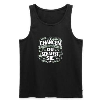 Opportunities don't arise, you create them - success - Men's Premium Organic Tank Top - black - Front - Michal (187cm)