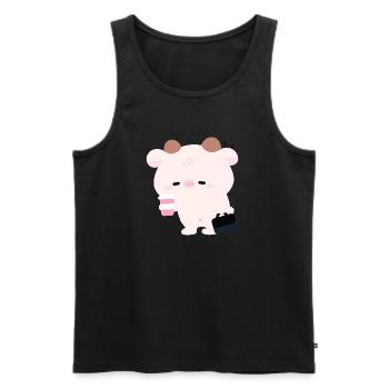 Tried Cow Coffee Run - Men's Premium Organic Tank Top - black - Front - Michal (187cm)