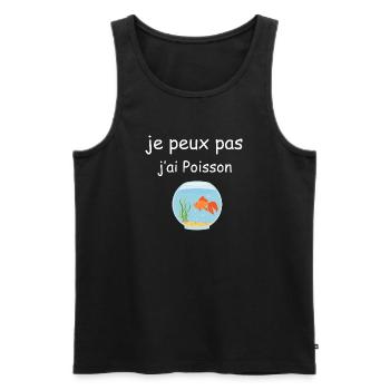 Je peux pas j'ai poisson - Débardeur bio Premium Homme - noir - Devant - AI Model Male 178 light (178cm)