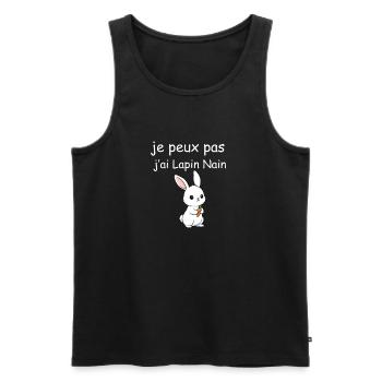 I can't I have Miniature Rabbit - Men's Premium Organic Tank Top - black - Front - AI Model Male 178 light (178cm)