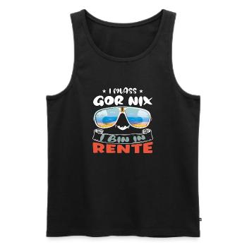 I don't have to do anything - I'm retired - Men's Premium Organic Tank Top - black - Front - AI Model Male 178 light (178cm)