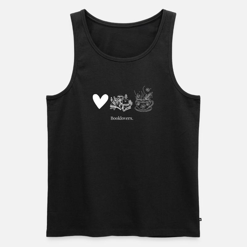 Ich liebe Bücher - Männer Premium Bio Tank Top - Schwarz