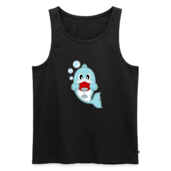 Delfin Rotwein - Männer Premium Bio Tank Top - Schwarz - Vorne - AI Model Male 178 light (178cm)