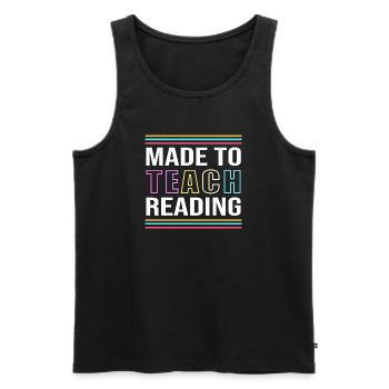 Primary School Preschool Primary School Teacher Reading - Men's Premium Organic Tank Top - black - Front - AI Model Male 178 light (178cm)