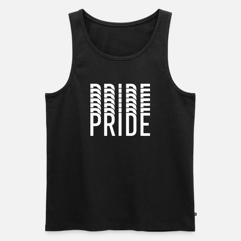 Pride-Typografie in Farbclustern - Männer Premium Bio Tank Top - Schwarz