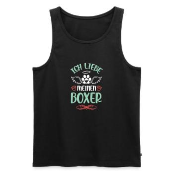 I love my boxer with wings - Men's Premium Organic Tank Top - black - Front - Michal (187cm)