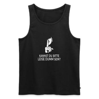 Peux-tu s'il te plaît être silencieusement stupide ? - Débardeur bio Premium Homme - noir - Devant - AI Model Male 178 light (178cm)