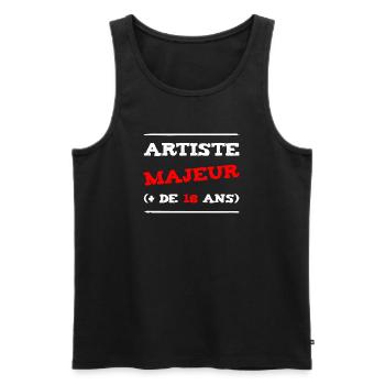 MAJOR ARTIST (+ 18 YEARS OLD)! - Men's Premium Organic Tank Top - black - Front - AI Model Male 178 light (178cm)