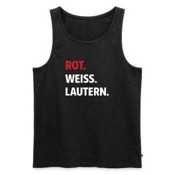 Red. White. Lautern. – Kaiserslautern Fan Shirt - Men's Premium Organic Tank Top - black - Front - Michal (187cm)